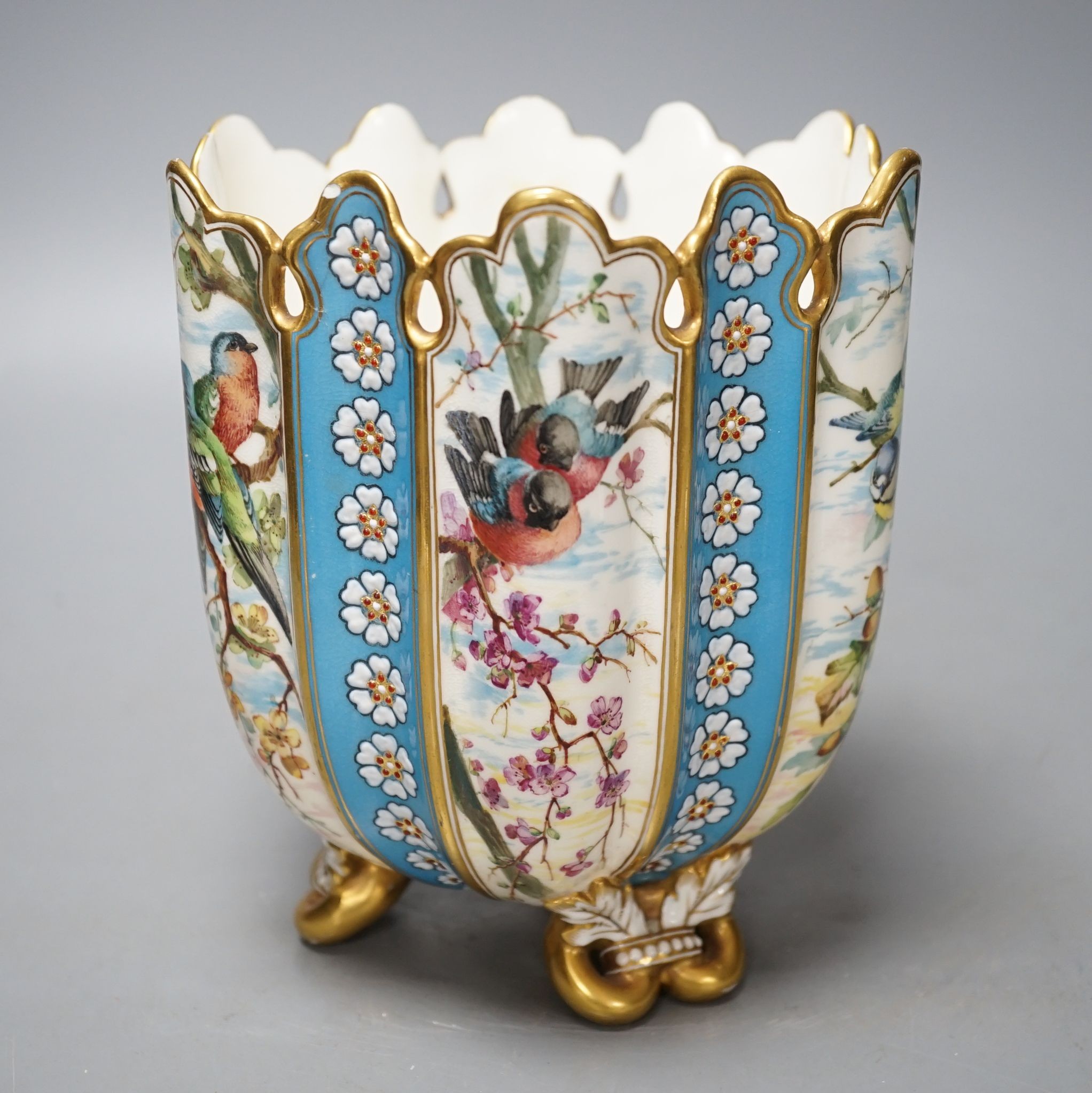 A Coalport vase painted by John Randall, 1880's, 17cm